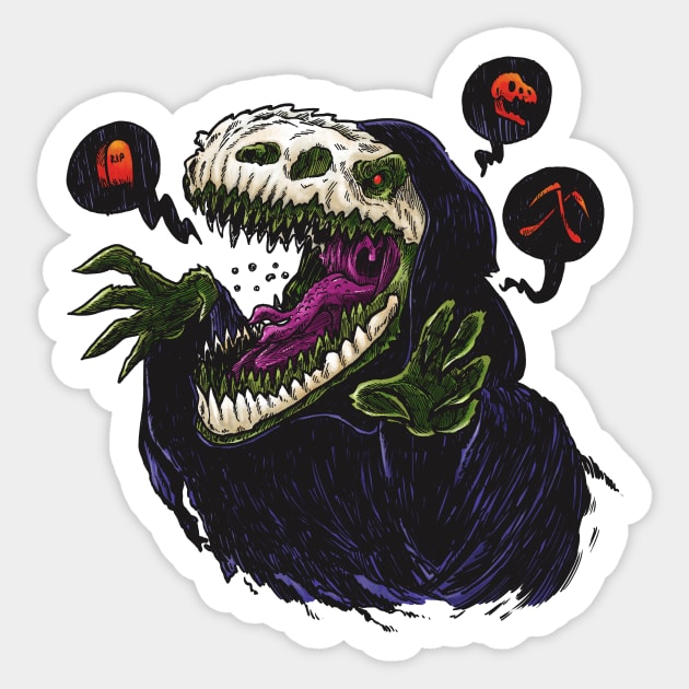 Grim Reapersaur Sticker by nickv47